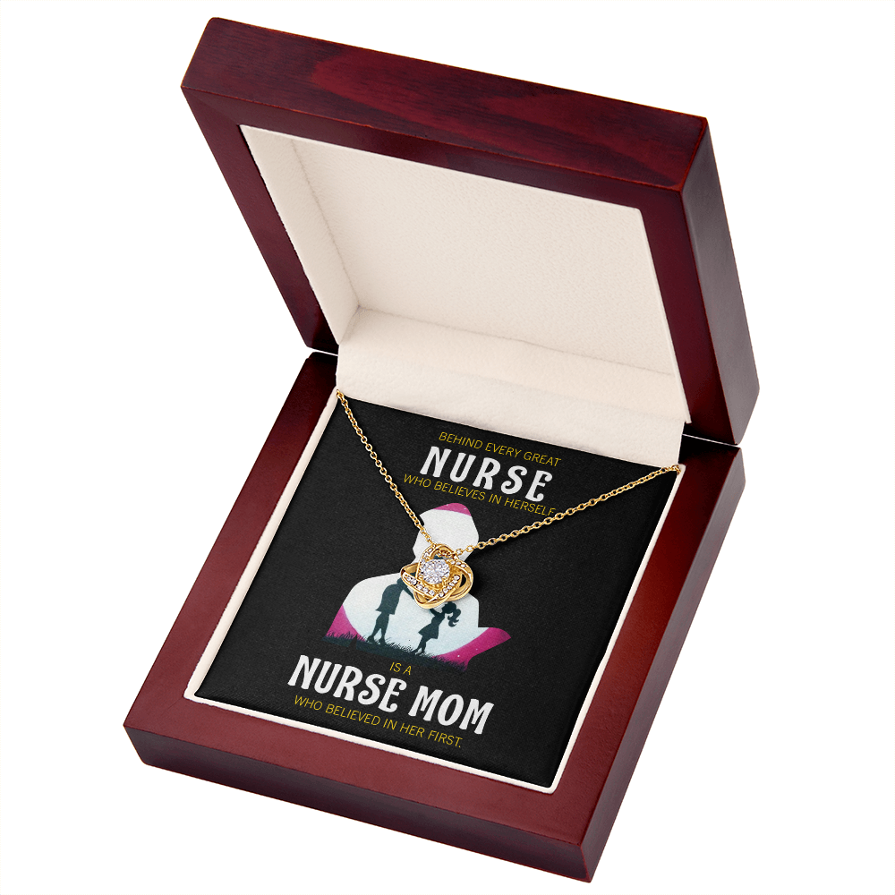 Behind Every Mom Healthcare Medical Worker Nurse Appreciation Gift Nurse Infinity Knot Necklace Message Card-Express Your Love Gifts