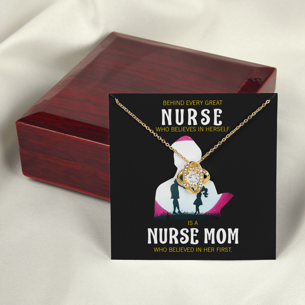 Behind Every Mom Healthcare Medical Worker Nurse Appreciation Gift Nurse Infinity Knot Necklace Message Card-Express Your Love Gifts