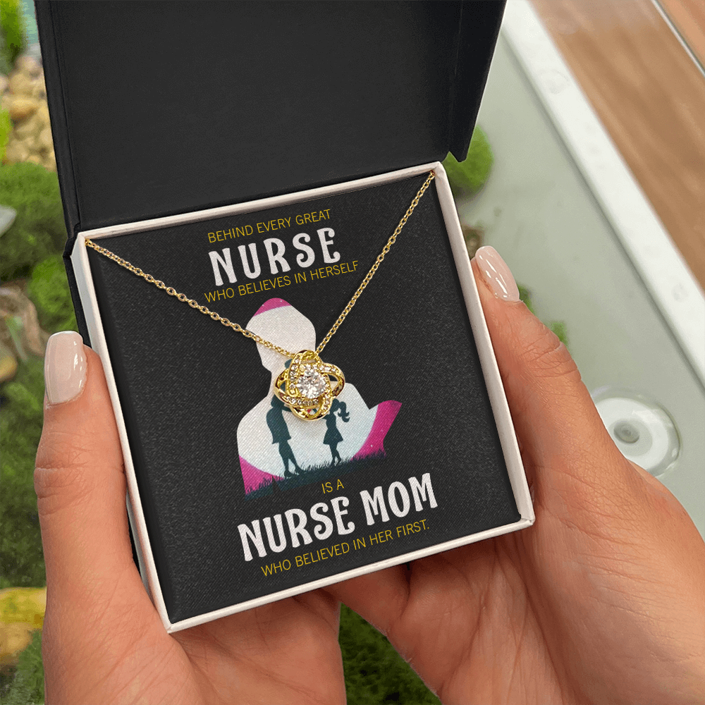 Behind Every Mom Healthcare Medical Worker Nurse Appreciation Gift Nurse Infinity Knot Necklace Message Card-Express Your Love Gifts