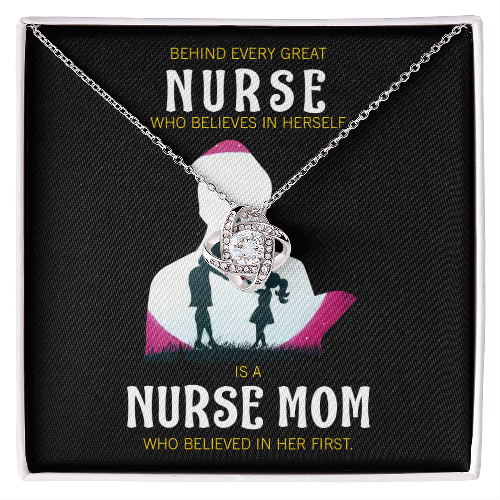 Behind Every Mom Healthcare Medical Worker Nurse Appreciation Gift Nurse Infinity Knot Necklace Message Card-Express Your Love Gifts
