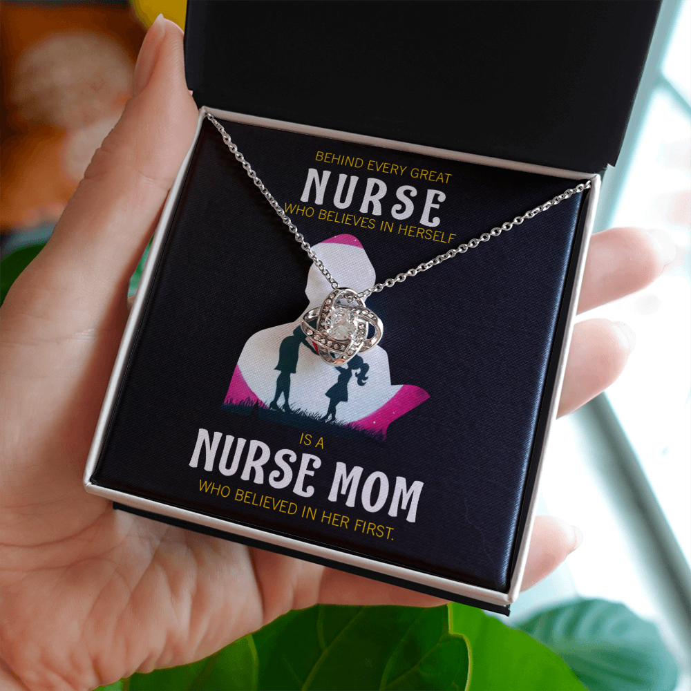 Behind Every Mom Healthcare Medical Worker Nurse Appreciation Gift Nurse Infinity Knot Necklace Message Card-Express Your Love Gifts