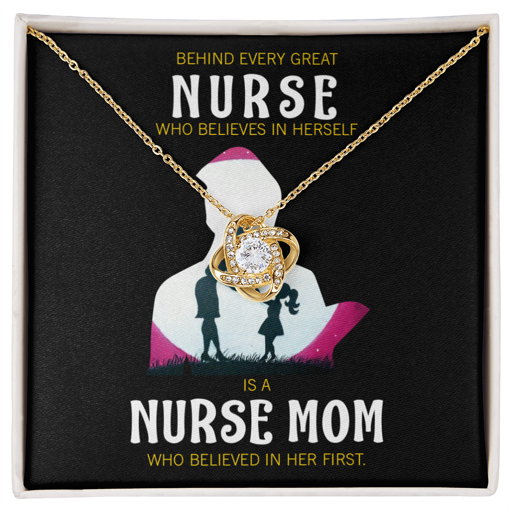 Behind Every Mom Healthcare Medical Worker Nurse Appreciation Gift Nurse Infinity Knot Necklace Message Card-Express Your Love Gifts