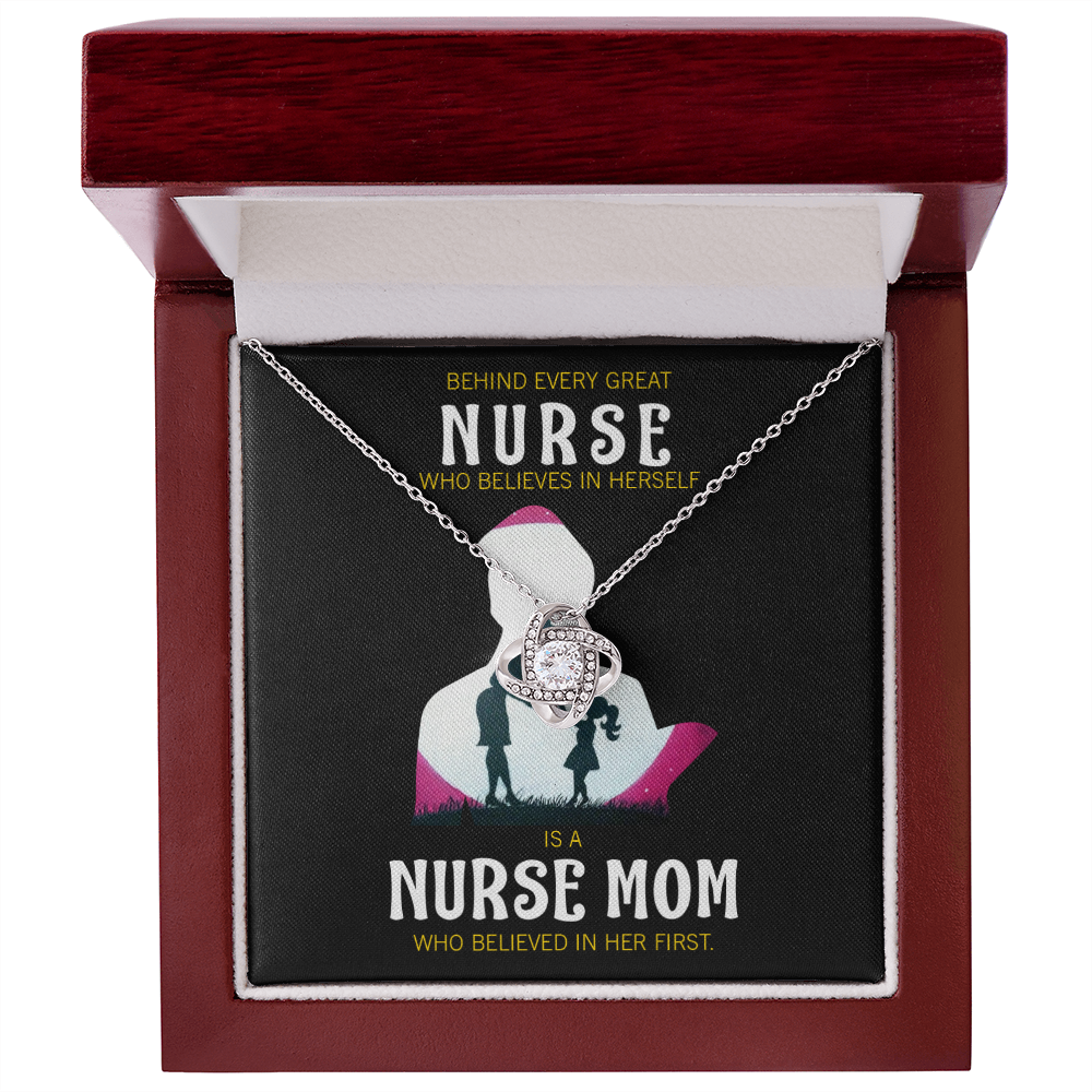 Behind Every Mom Healthcare Medical Worker Nurse Appreciation Gift Nurse Infinity Knot Necklace Message Card-Express Your Love Gifts