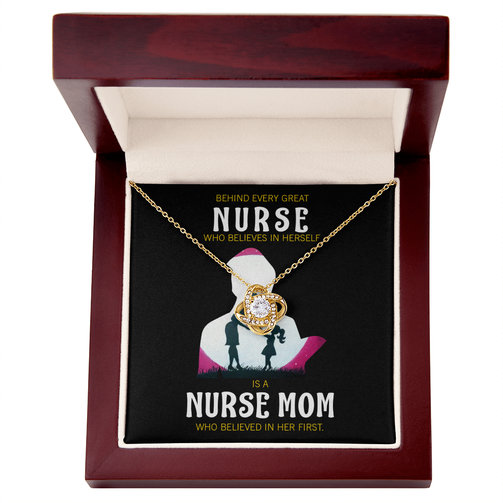 Behind Every Mom Healthcare Medical Worker Nurse Appreciation Gift Nurse Infinity Knot Necklace Message Card-Express Your Love Gifts