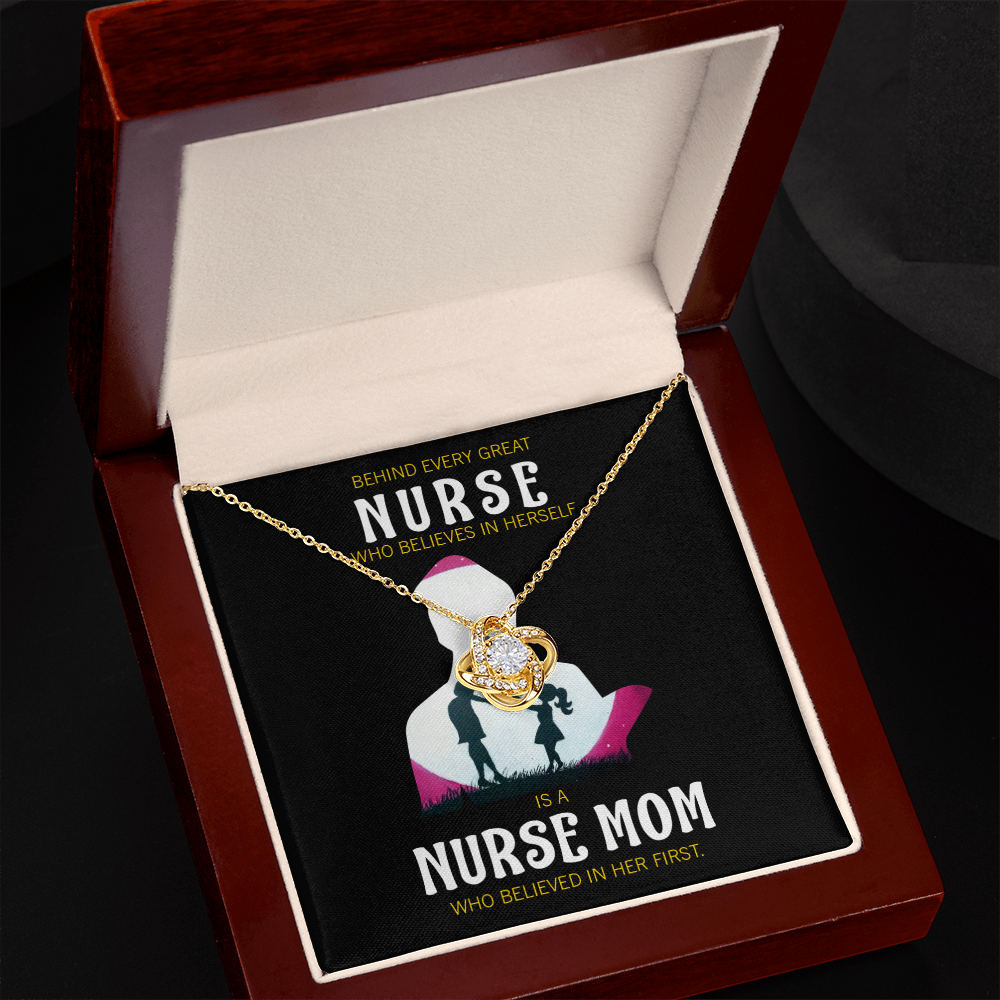 Behind Every Mom Healthcare Medical Worker Nurse Appreciation Gift Nurse Infinity Knot Necklace Message Card-Express Your Love Gifts