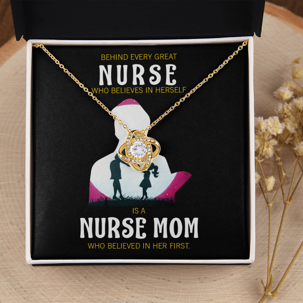 Behind Every Mom Healthcare Medical Worker Nurse Appreciation Gift Nurse Infinity Knot Necklace Message Card-Express Your Love Gifts