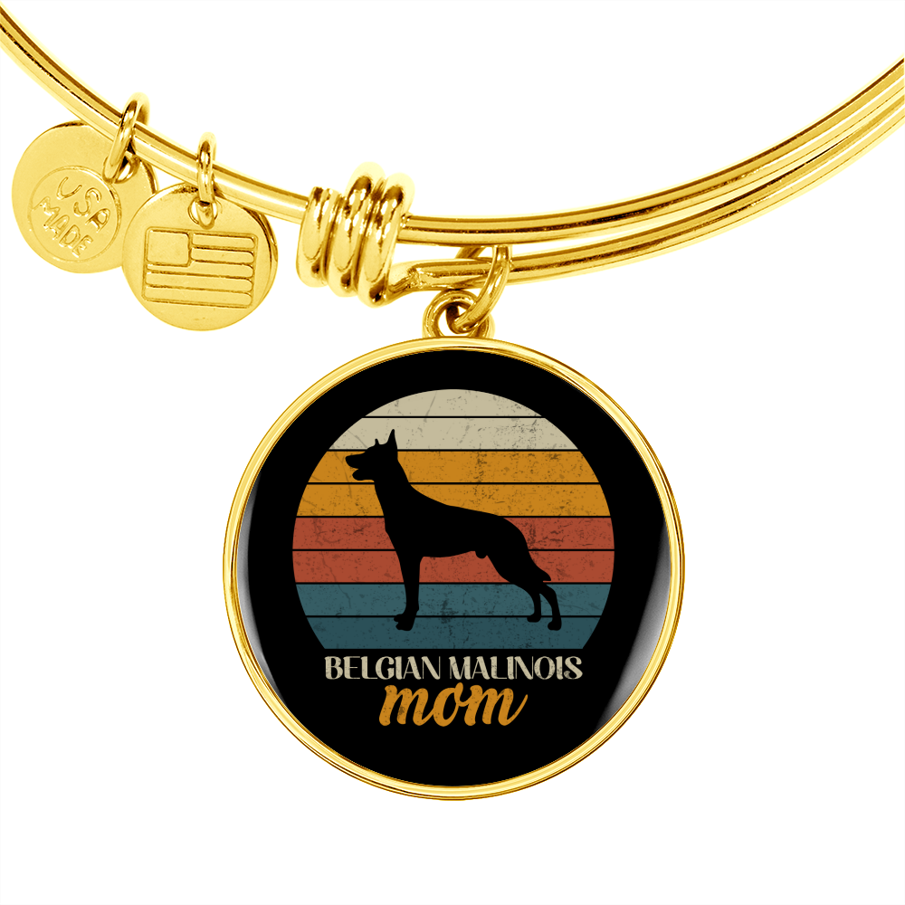 Belgian Malinois Mom Bracelet Stainless Steel or 18k Gold Circle Bangle-Express Your Love Gifts