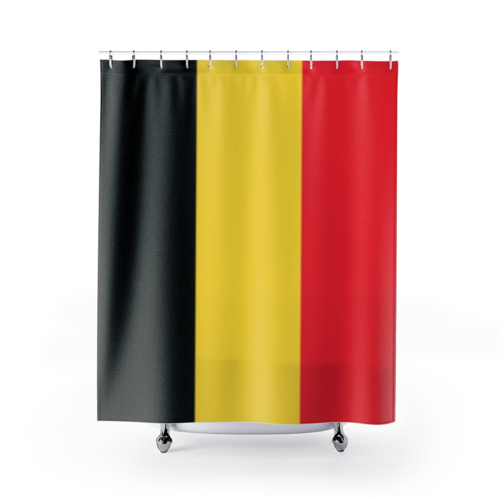 Belgium Flag Stylish Design 71&quot; x 74&quot; Elegant Waterproof Shower Curtain for a Spa-like Bathroom Paradise Exceptional Craftsmanship-Express Your Love Gifts