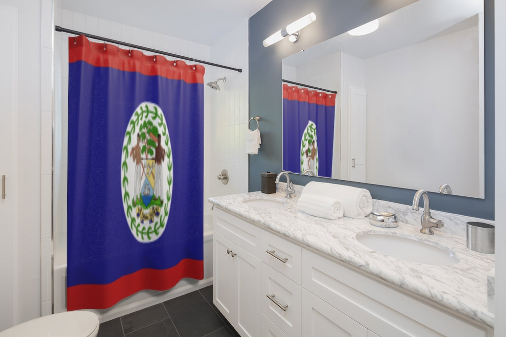 Belize Flag Stylish Design 71" x 74" Elegant Waterproof Shower Curtain for a Spa-like Bathroom Paradise Exceptional Craftsmanship-Express Your Love Gifts