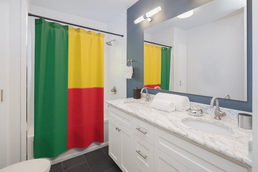 Benin Flag Stylish Design 71" x 74" Elegant Waterproof Shower Curtain for a Spa-like Bathroom Paradise Exceptional Craftsmanship-Express Your Love Gifts