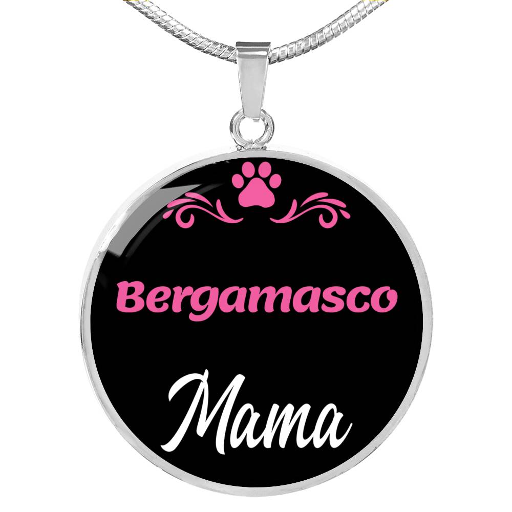 Bergamasco Mama Necklace Circle Pendant Stainless Steel or 18k Gold 18-22" Dog Mom Pendant-Express Your Love Gifts