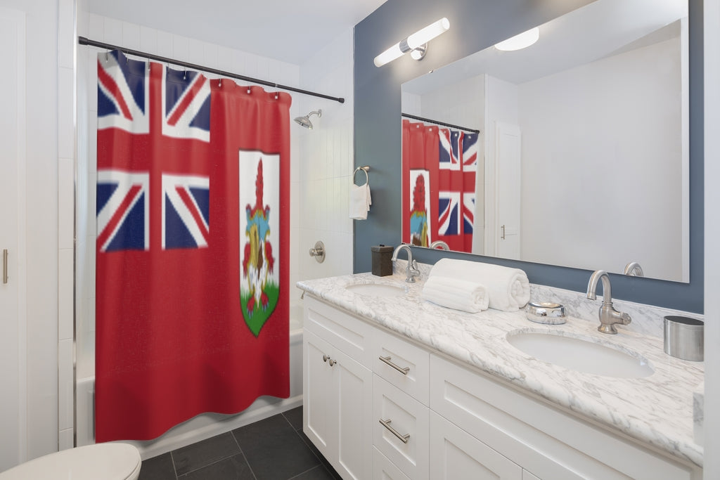 Bermuda Flag Stylish Design 71" x 74" Elegant Waterproof Shower Curtain for a Spa-like Bathroom Paradise Exceptional Craftsmanship-Express Your Love Gifts