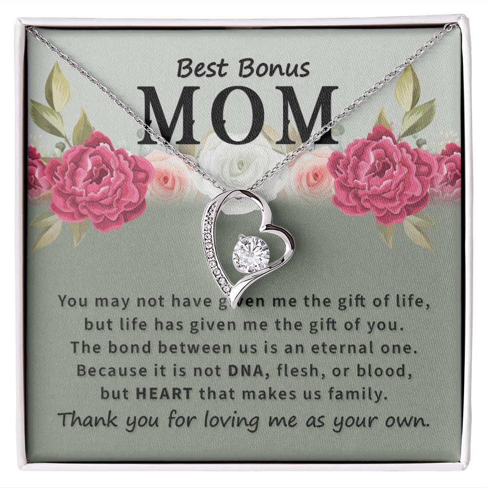 Best Bonus Mom You May Not Have Forever Necklace w Message Card-Express Your Love Gifts