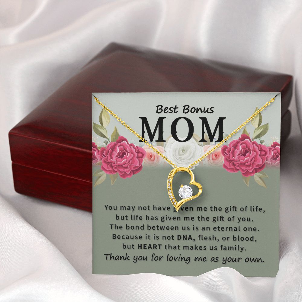 Best Bonus Mom You May Not Have Forever Necklace w Message Card-Express Your Love Gifts