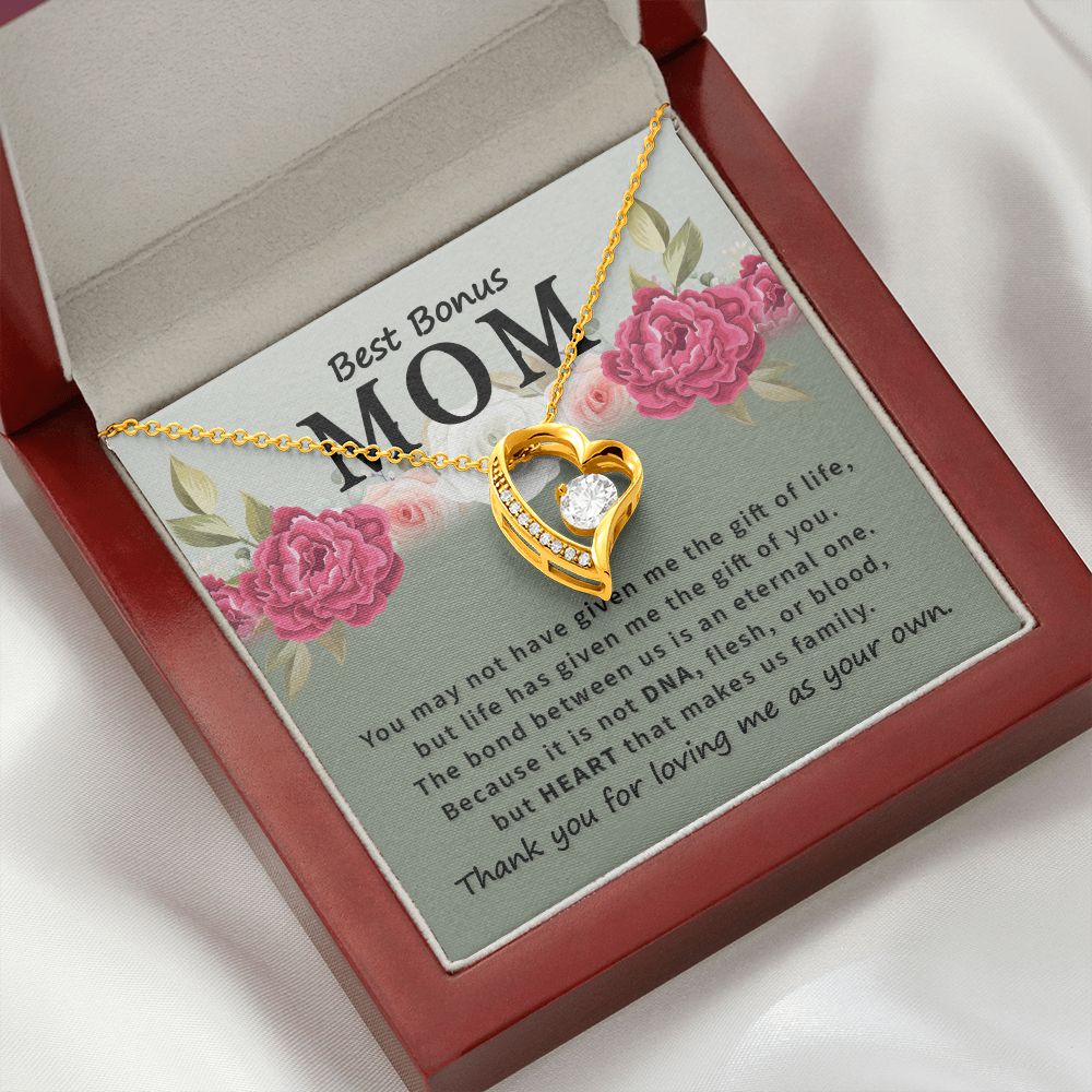 Best Bonus Mom You May Not Have Forever Necklace w Message Card-Express Your Love Gifts