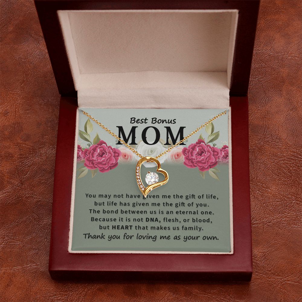 Best Bonus Mom You May Not Have Forever Necklace w Message Card-Express Your Love Gifts