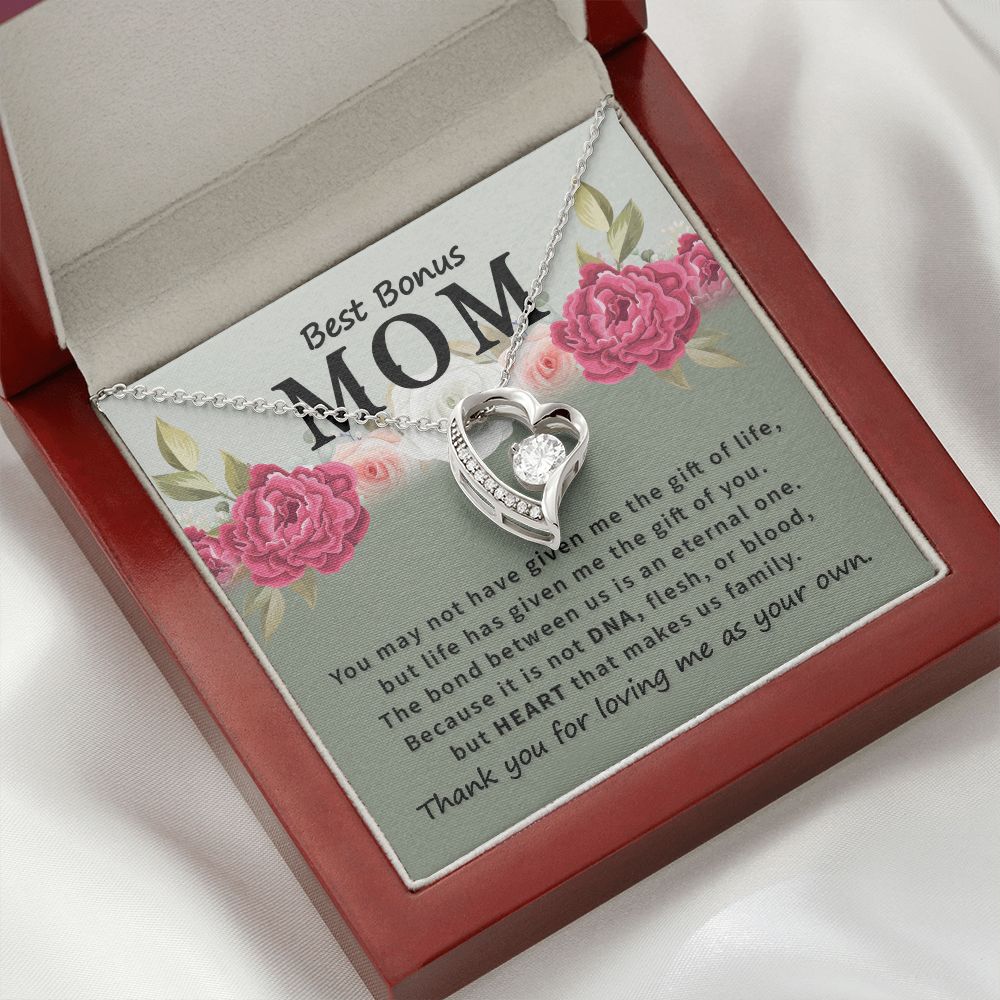 Best Bonus Mom You May Not Have Forever Necklace w Message Card-Express Your Love Gifts