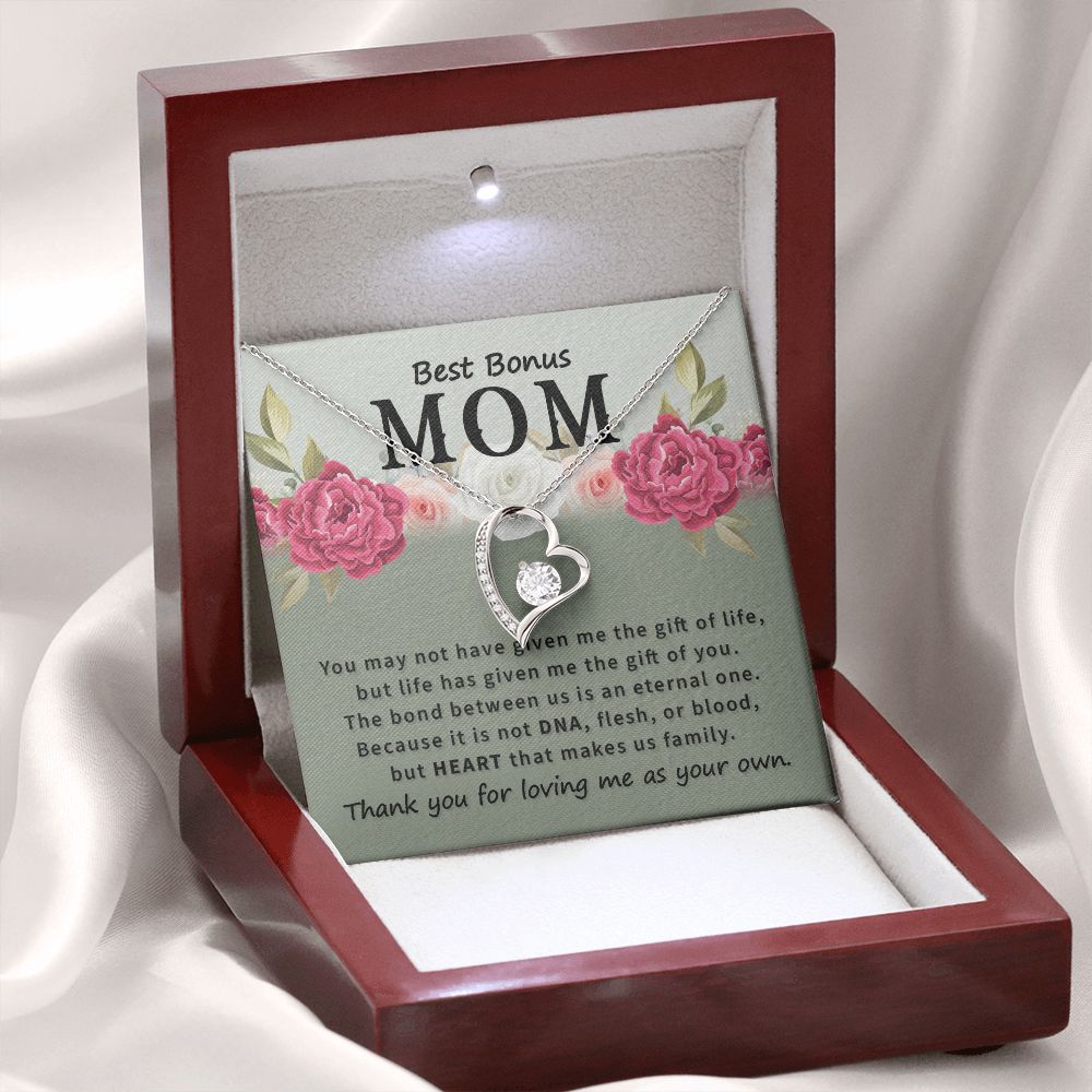 Best Bonus Mom You May Not Have Forever Necklace w Message Card-Express Your Love Gifts