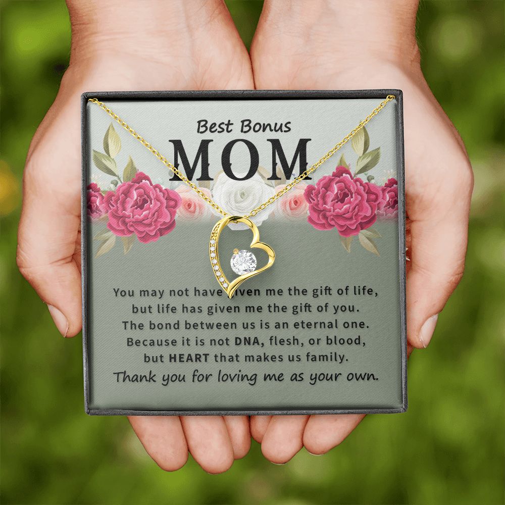 Best Bonus Mom You May Not Have Forever Necklace w Message Card-Express Your Love Gifts