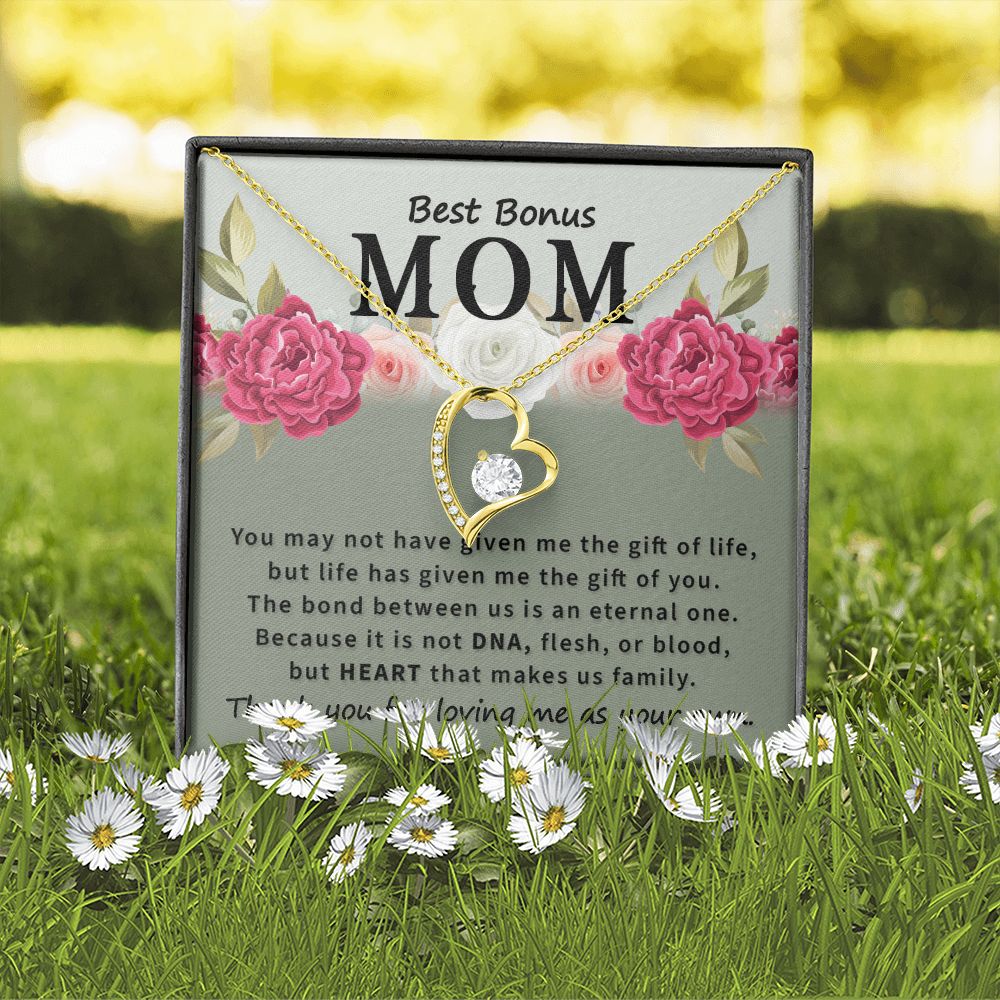 Best Bonus Mom You May Not Have Forever Necklace w Message Card-Express Your Love Gifts