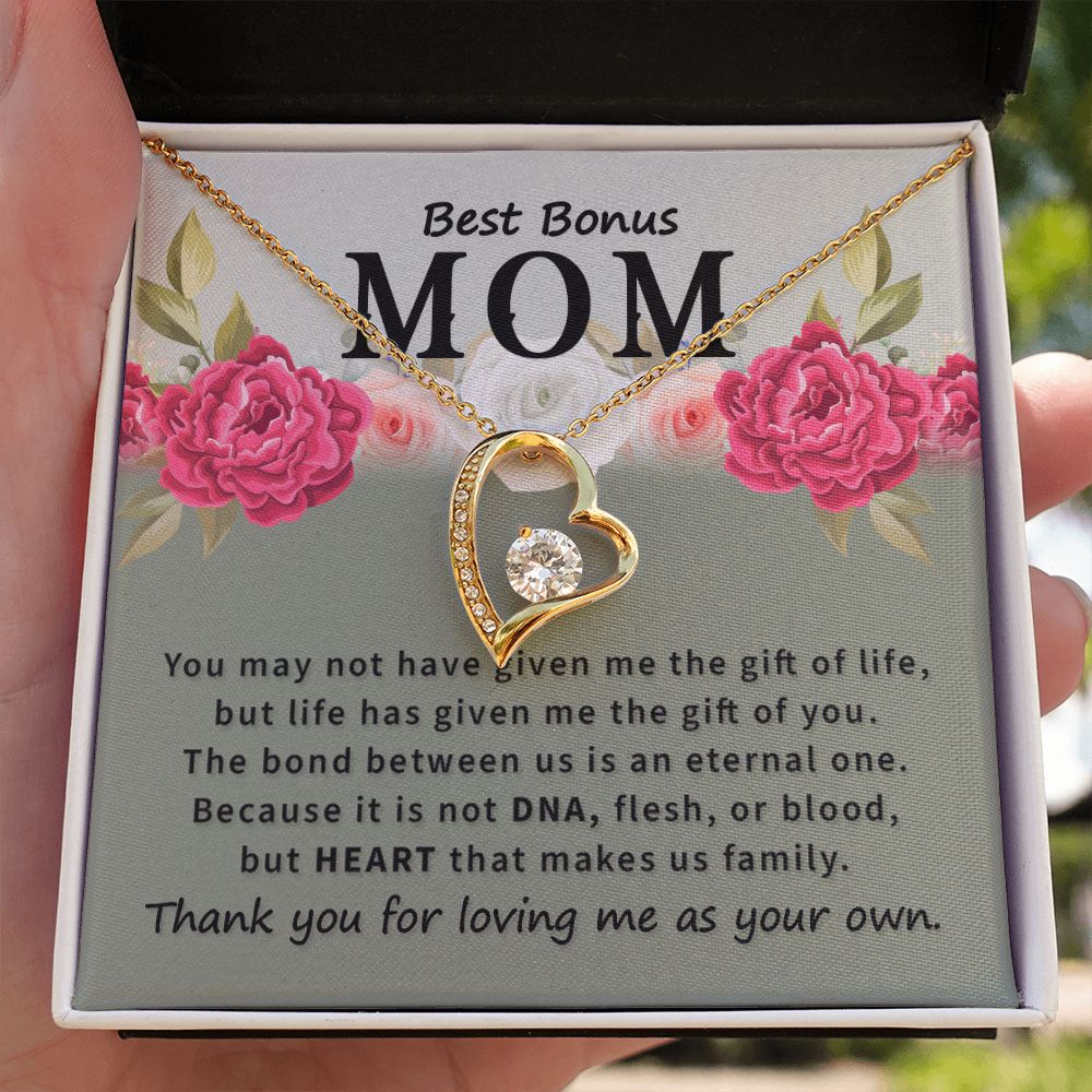 Best Bonus Mom You May Not Have Forever Necklace w Message Card-Express Your Love Gifts