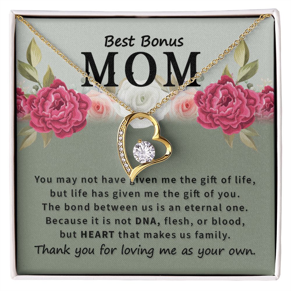 Best Bonus Mom You May Not Have Forever Necklace w Message Card-Express Your Love Gifts