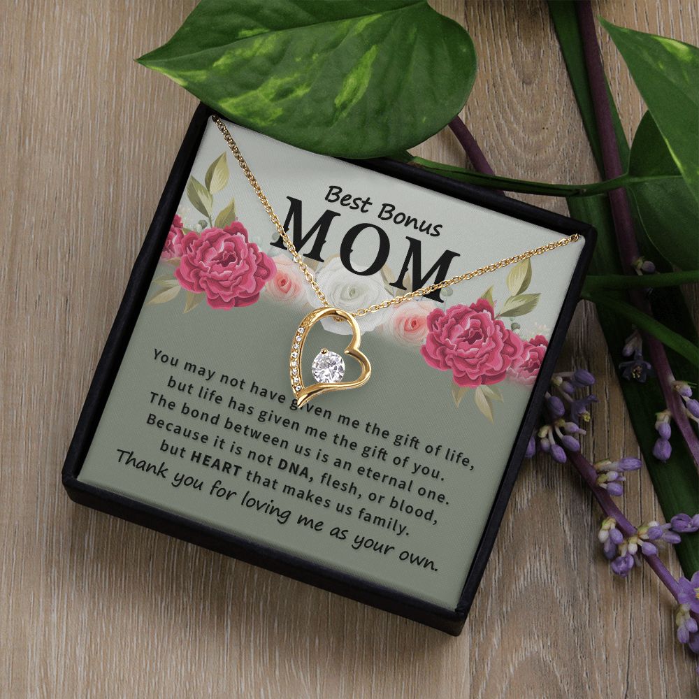 Best Bonus Mom You May Not Have Forever Necklace w Message Card-Express Your Love Gifts