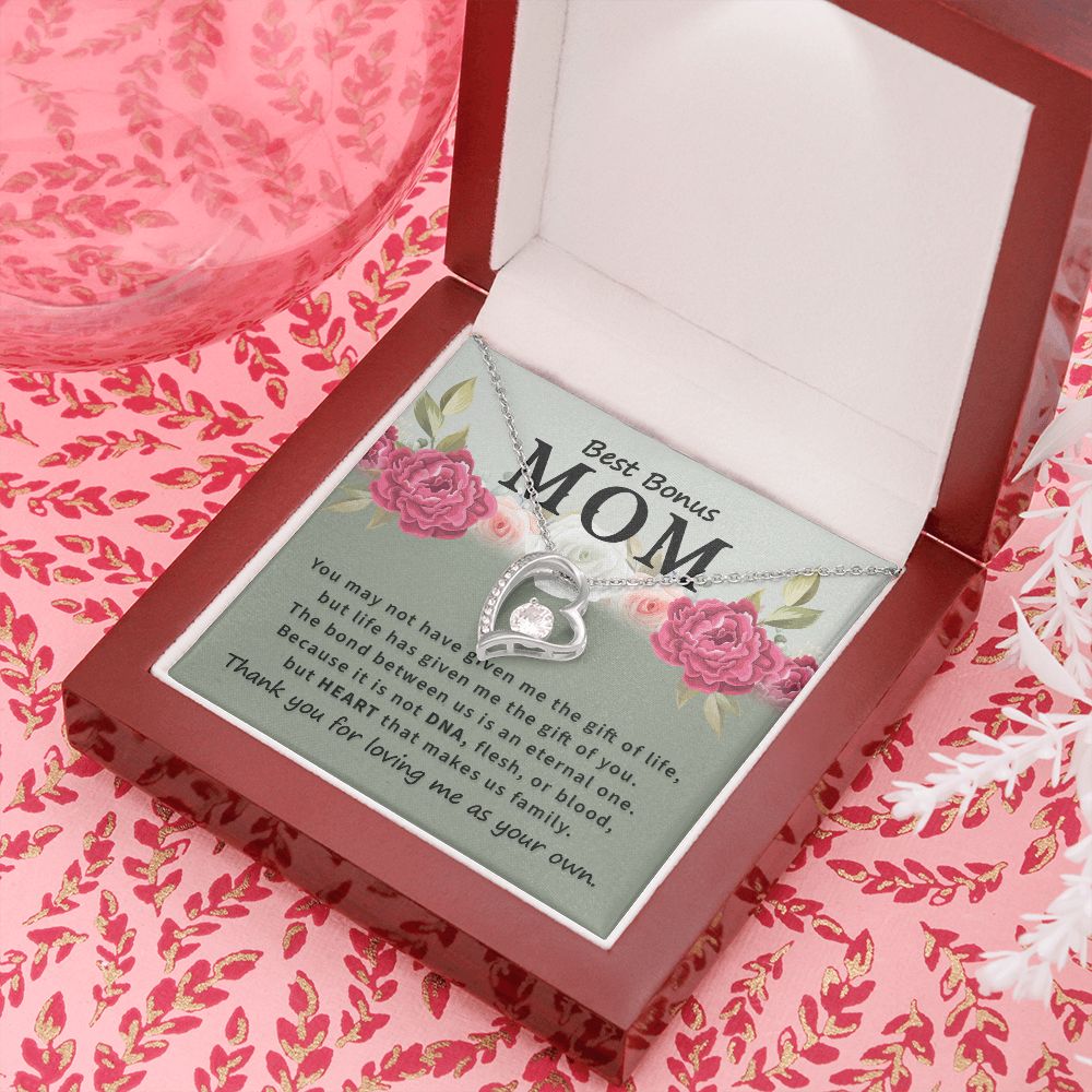 Best Bonus Mom You May Not Have Forever Necklace w Message Card-Express Your Love Gifts