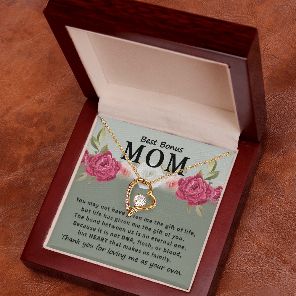 Best Bonus Mom You May Not Have Forever Necklace w Message Card-Express Your Love Gifts