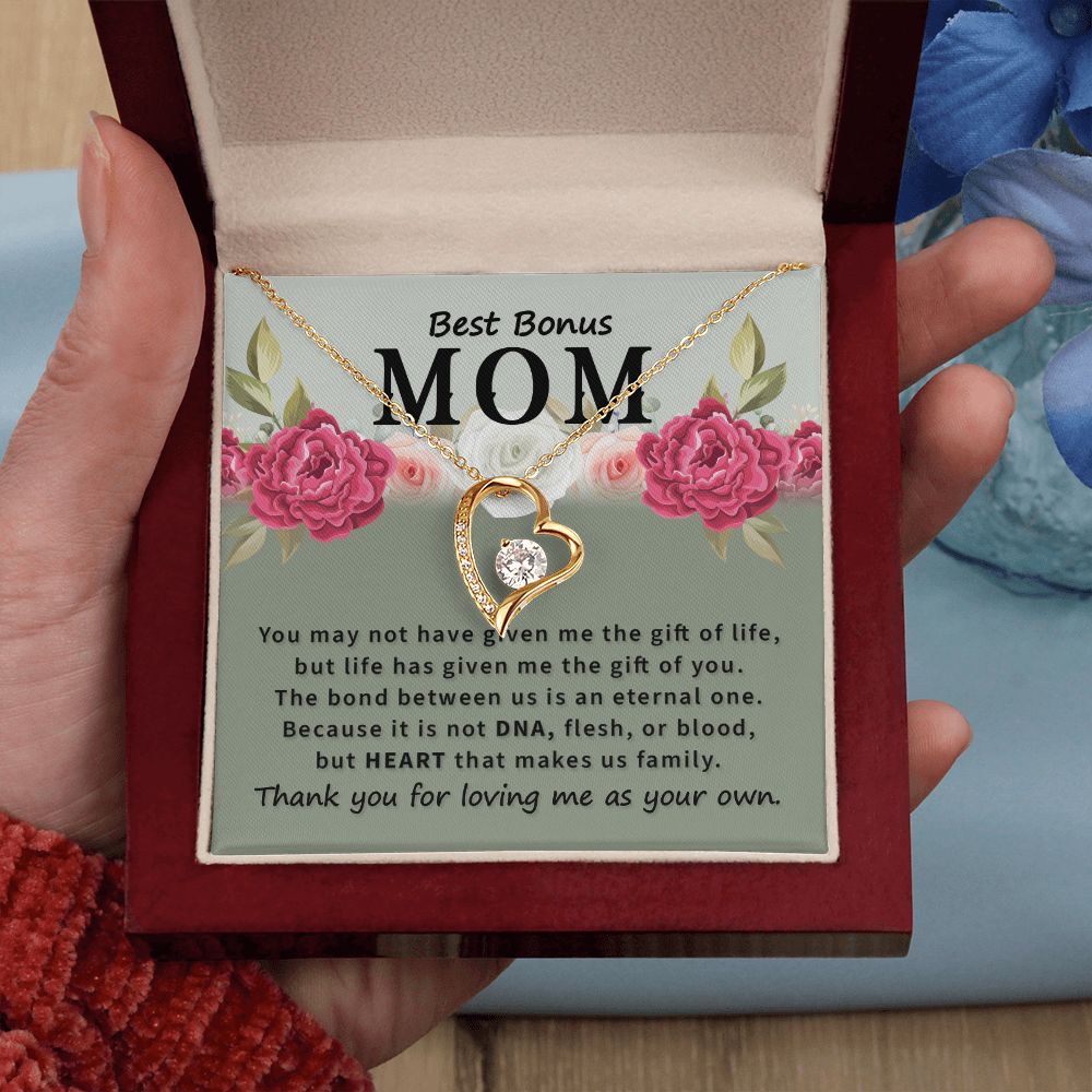 Best Bonus Mom You May Not Have Forever Necklace w Message Card-Express Your Love Gifts