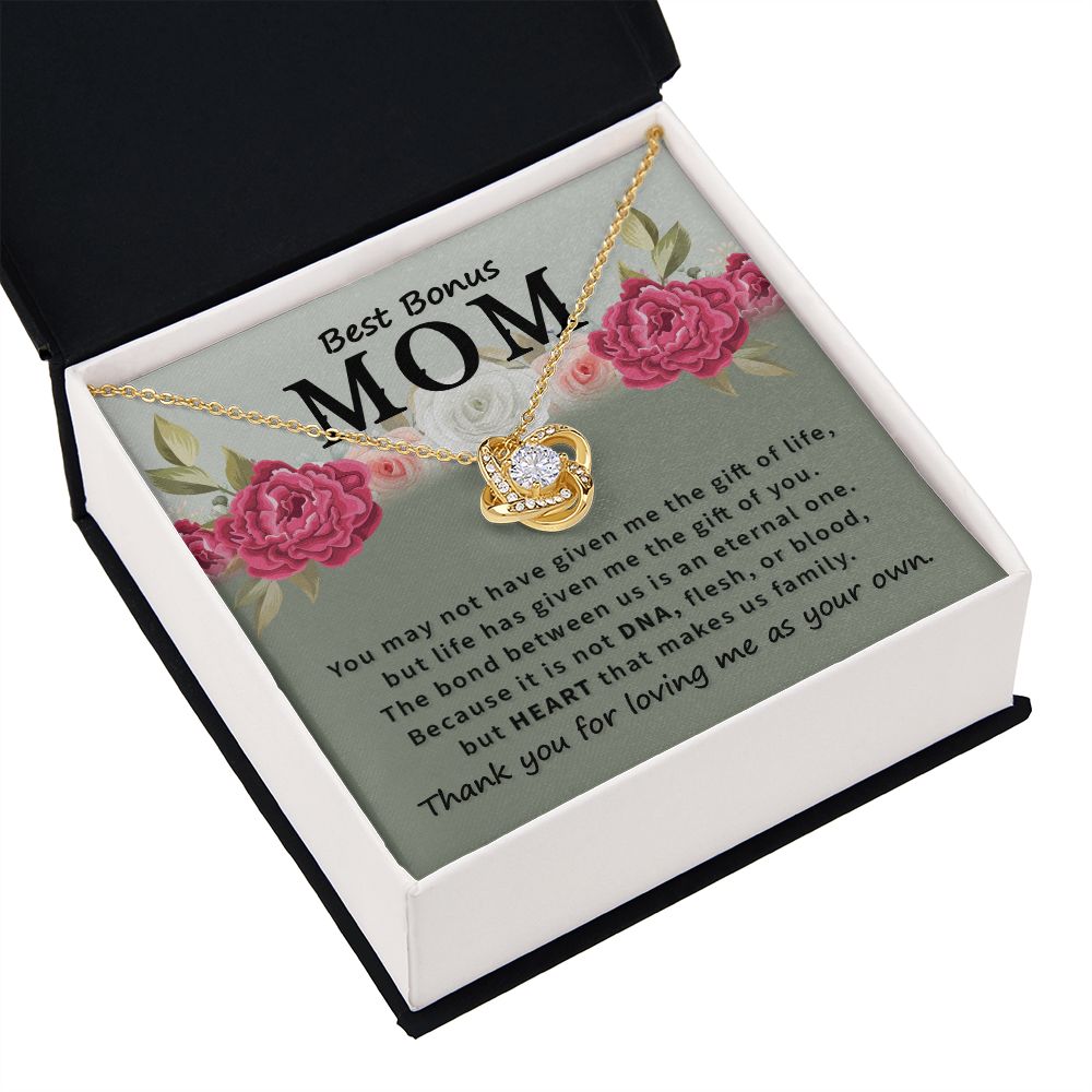 Best Bonus Mom You May Not Have Infinity Knot Necklace Message Card-Express Your Love Gifts