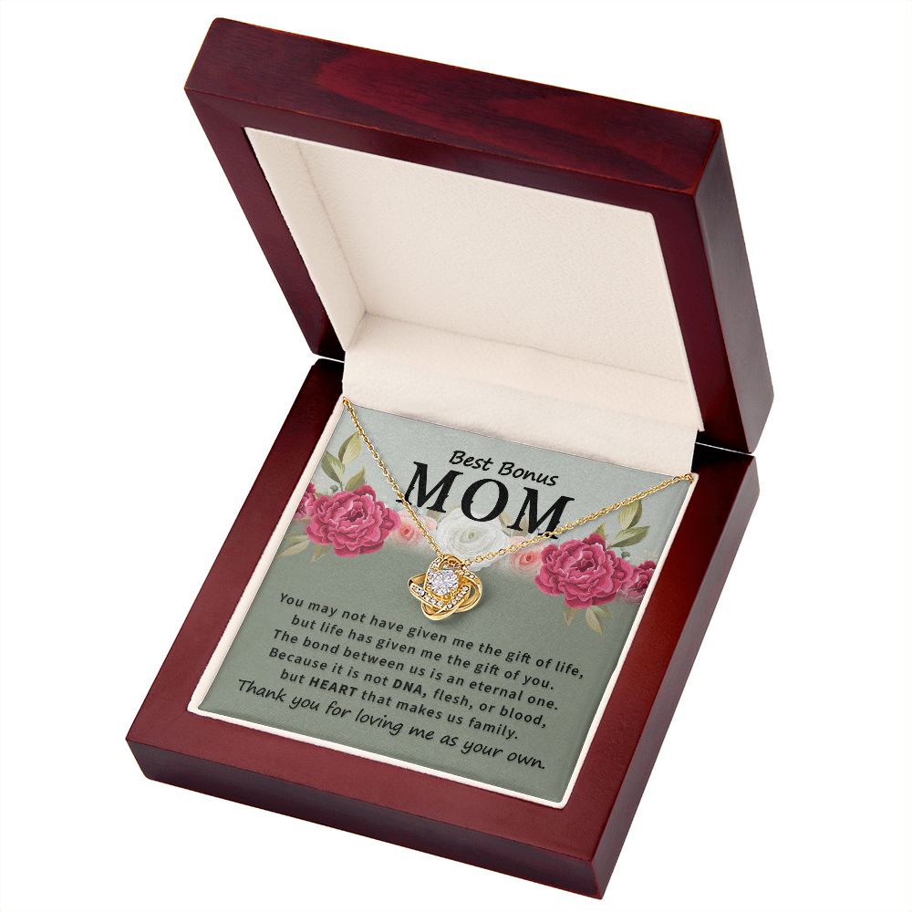 Best Bonus Mom You May Not Have Infinity Knot Necklace Message Card-Express Your Love Gifts