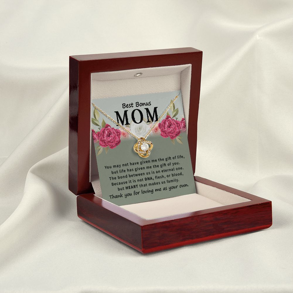 Best Bonus Mom You May Not Have Infinity Knot Necklace Message Card-Express Your Love Gifts