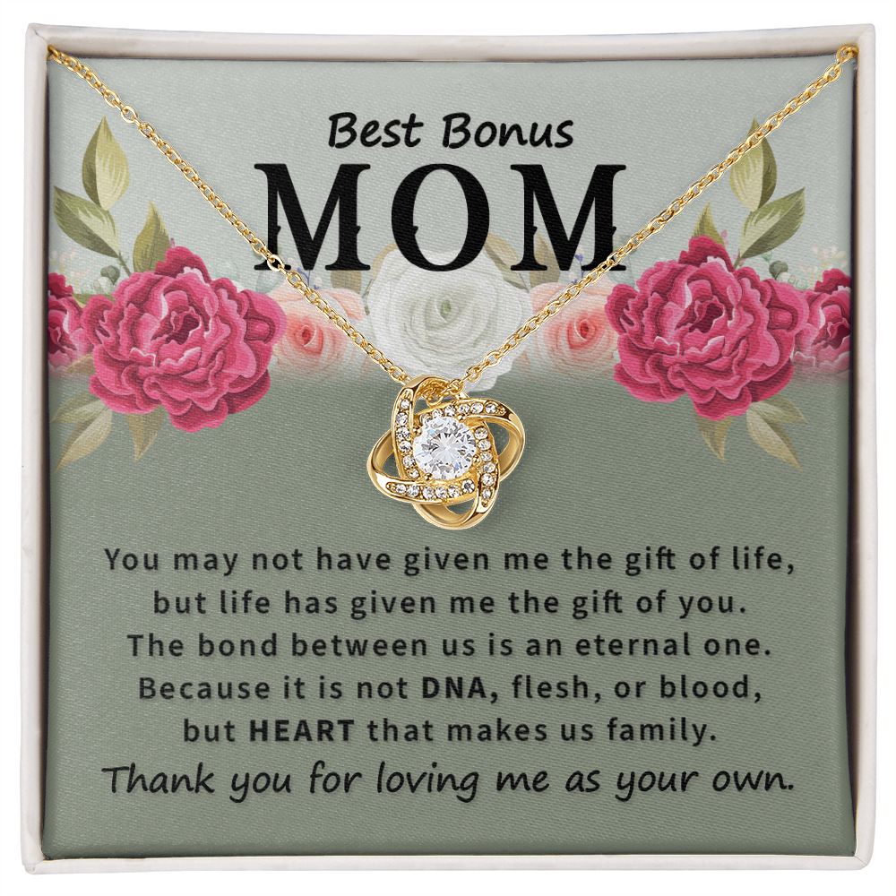 Best Bonus Mom You May Not Have Infinity Knot Necklace Message Card-Express Your Love Gifts