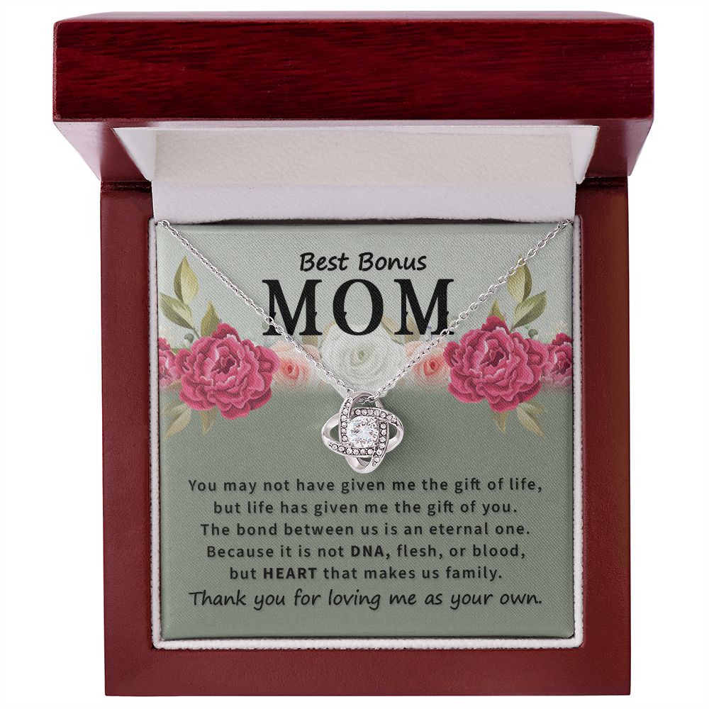 Best Bonus Mom You May Not Have Infinity Knot Necklace Message Card-Express Your Love Gifts