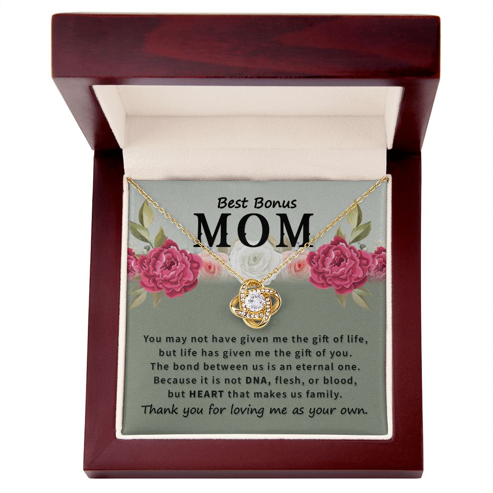 Best Bonus Mom You May Not Have Infinity Knot Necklace Message Card-Express Your Love Gifts