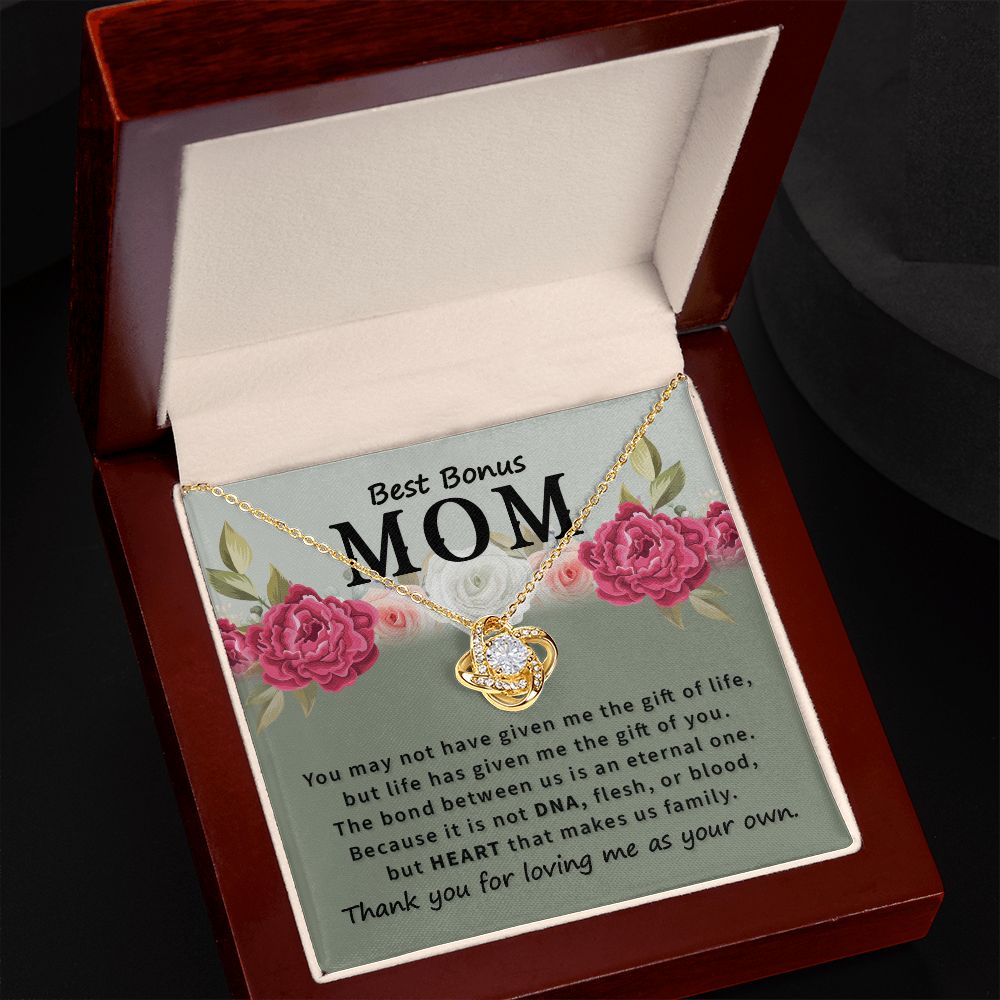 Best Bonus Mom You May Not Have Infinity Knot Necklace Message Card-Express Your Love Gifts