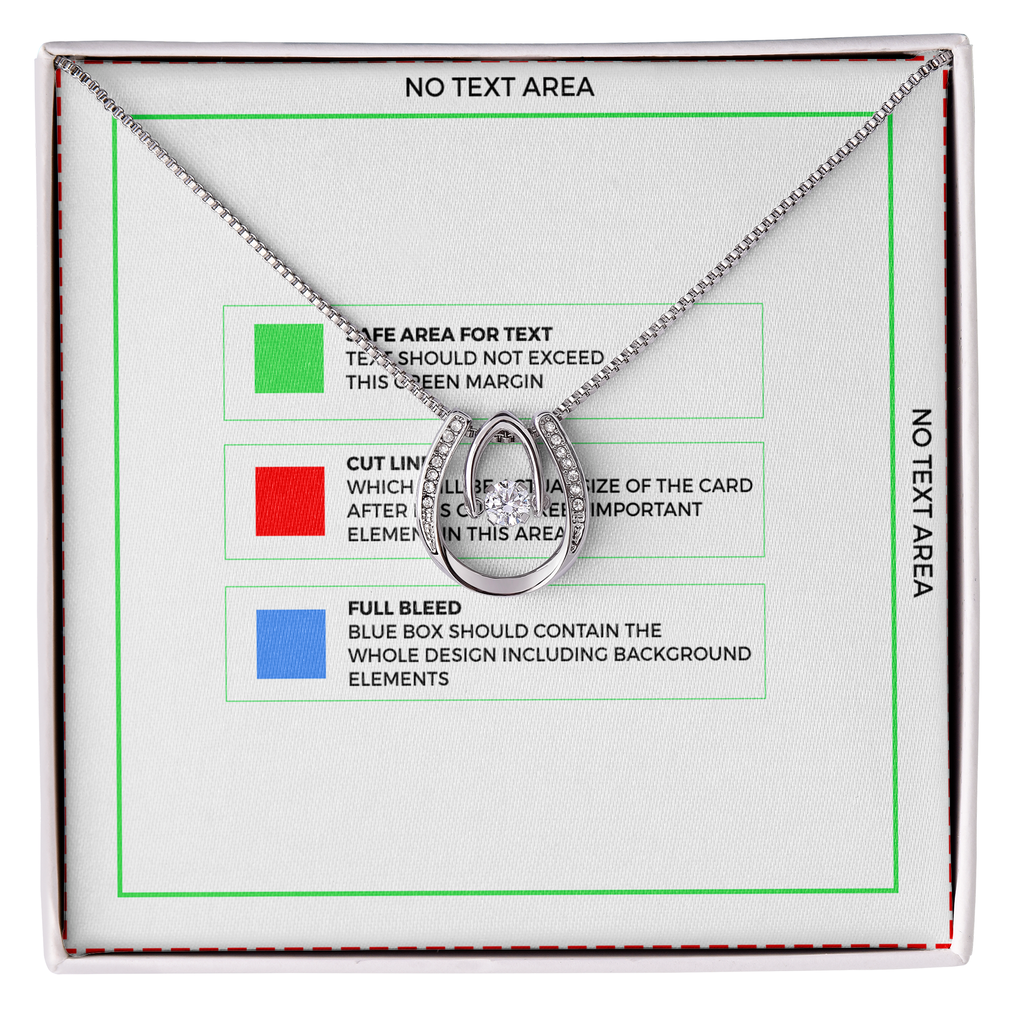 Best Friend Always By Your Side Lucky Horseshoe Necklace Message Card 14k w CZ Crystals-Express Your Love Gifts