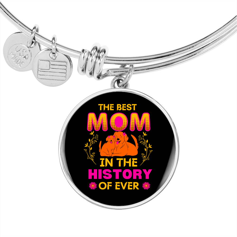 best mom dog Bracelet Stainless Steel or 18k Gold Circle Bangle-Express Your Love Gifts