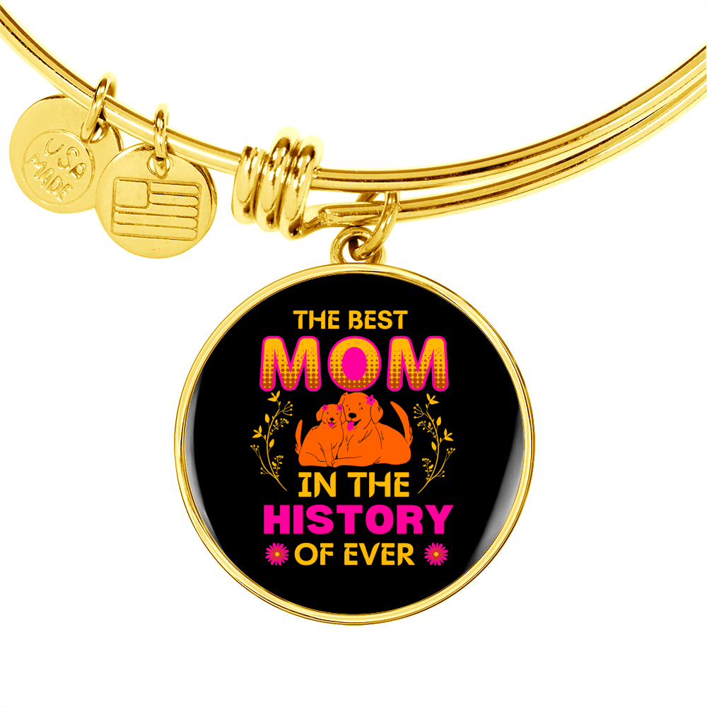 best mom dog Bracelet Stainless Steel or 18k Gold Circle Bangle-Express Your Love Gifts