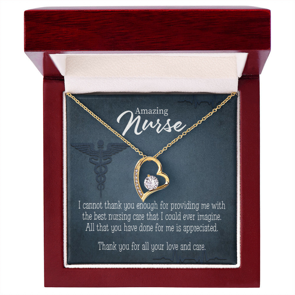 Best Nursing Care Healthcare Medical Worker Nurse Appreciation Gift Forever Necklace w Message Card-Express Your Love Gifts