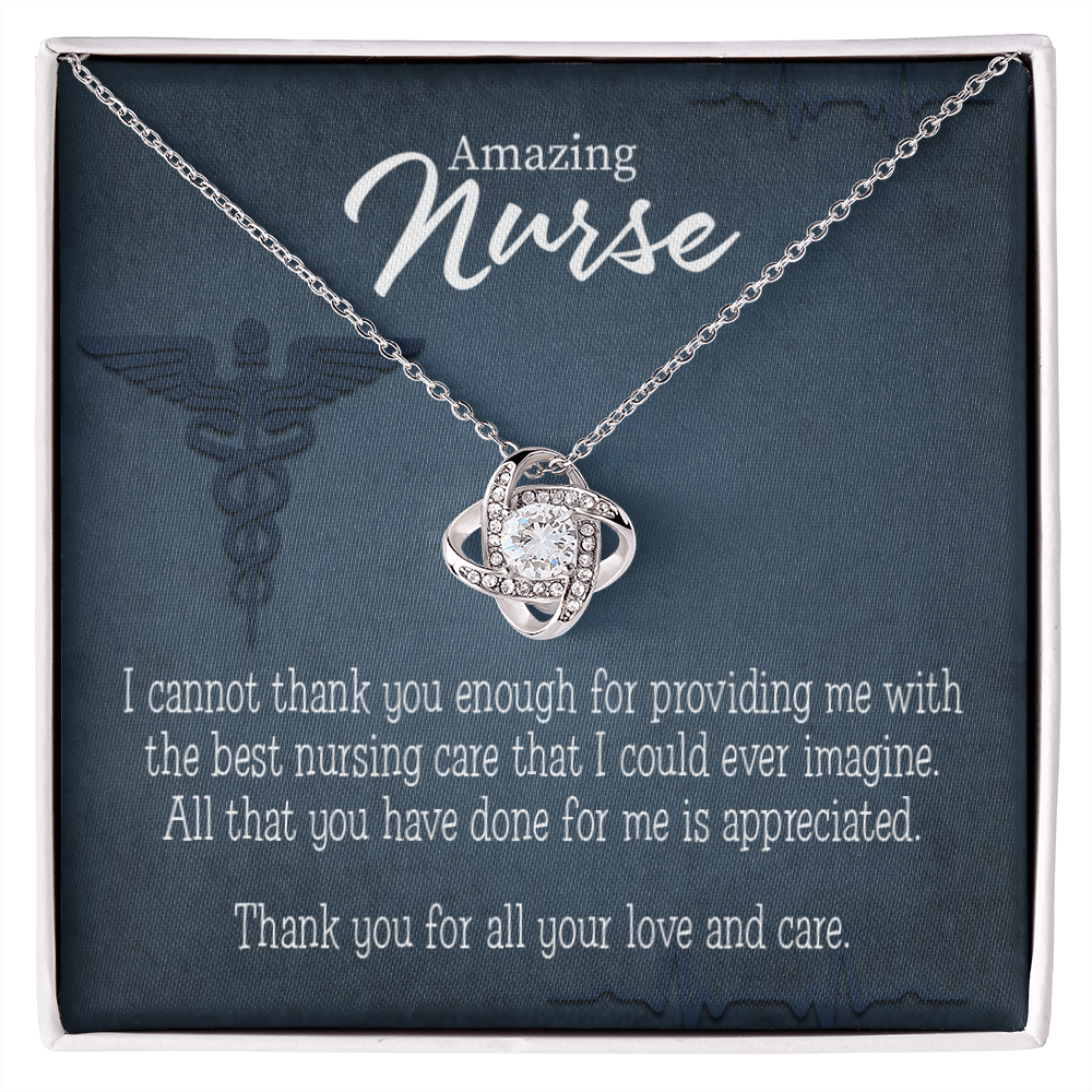 Best Nursing Care Healthcare Medical Worker Nurse Appreciation Gift Infinity Knot Necklace Message Card-Express Your Love Gifts