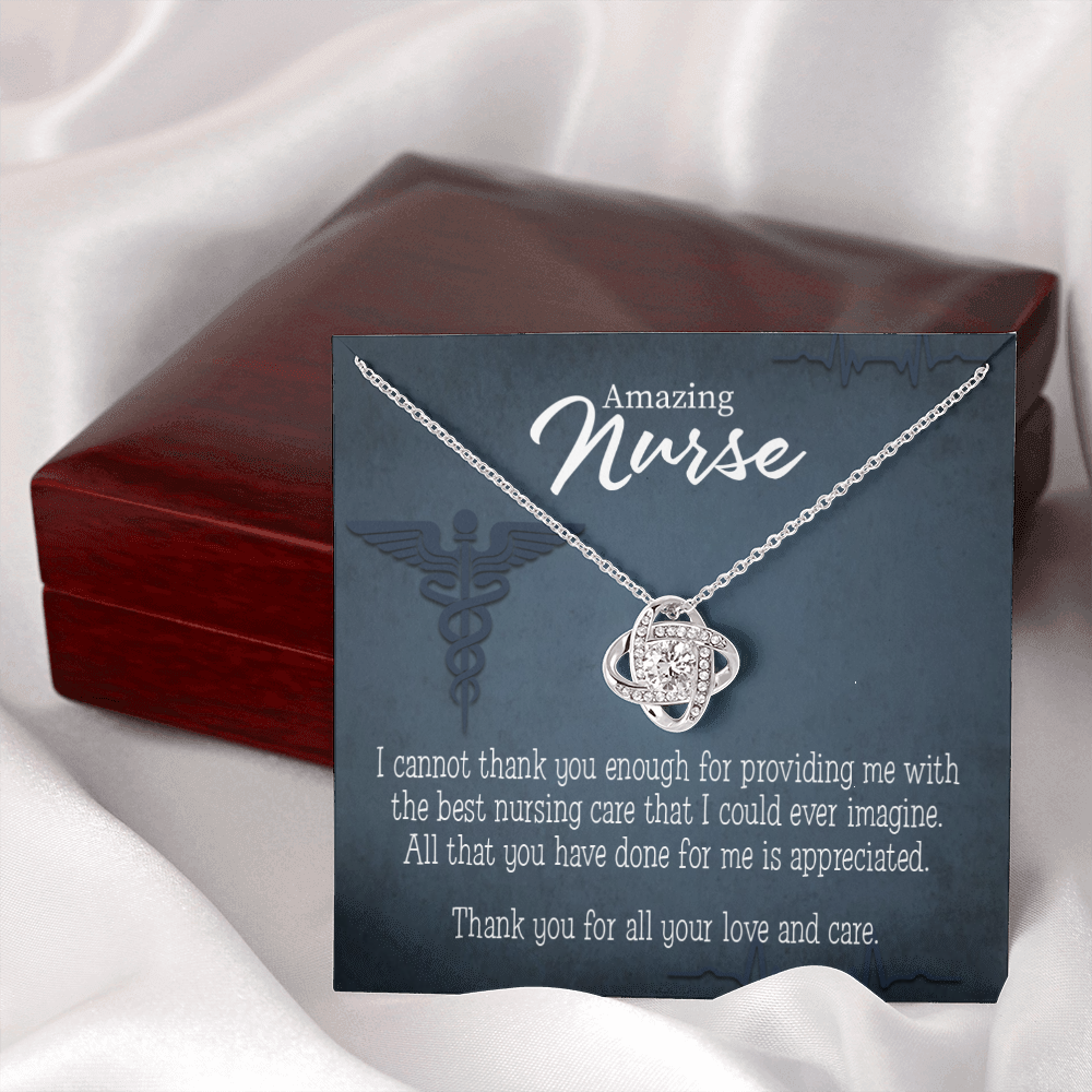 Best Nursing Care Healthcare Medical Worker Nurse Appreciation Gift Infinity Knot Necklace Message Card-Express Your Love Gifts