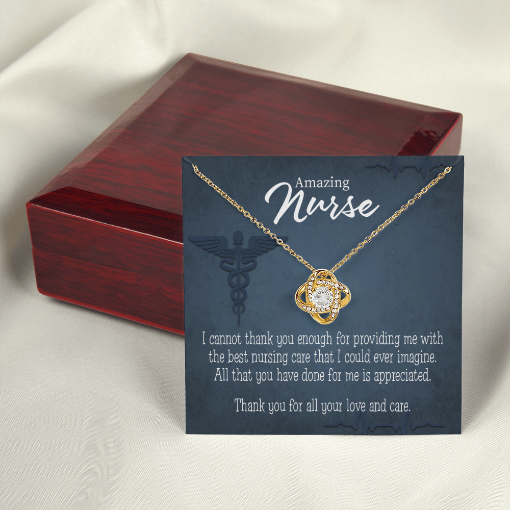 Best Nursing Care Healthcare Medical Worker Nurse Appreciation Gift Infinity Knot Necklace Message Card-Express Your Love Gifts