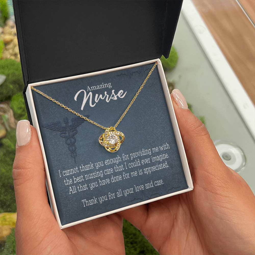 Best Nursing Care Healthcare Medical Worker Nurse Appreciation Gift Infinity Knot Necklace Message Card-Express Your Love Gifts