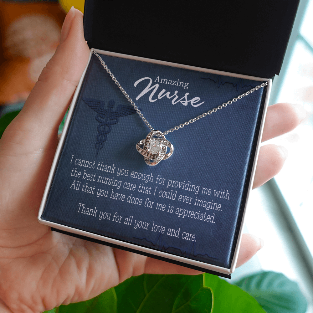 Best Nursing Care Healthcare Medical Worker Nurse Appreciation Gift Infinity Knot Necklace Message Card-Express Your Love Gifts
