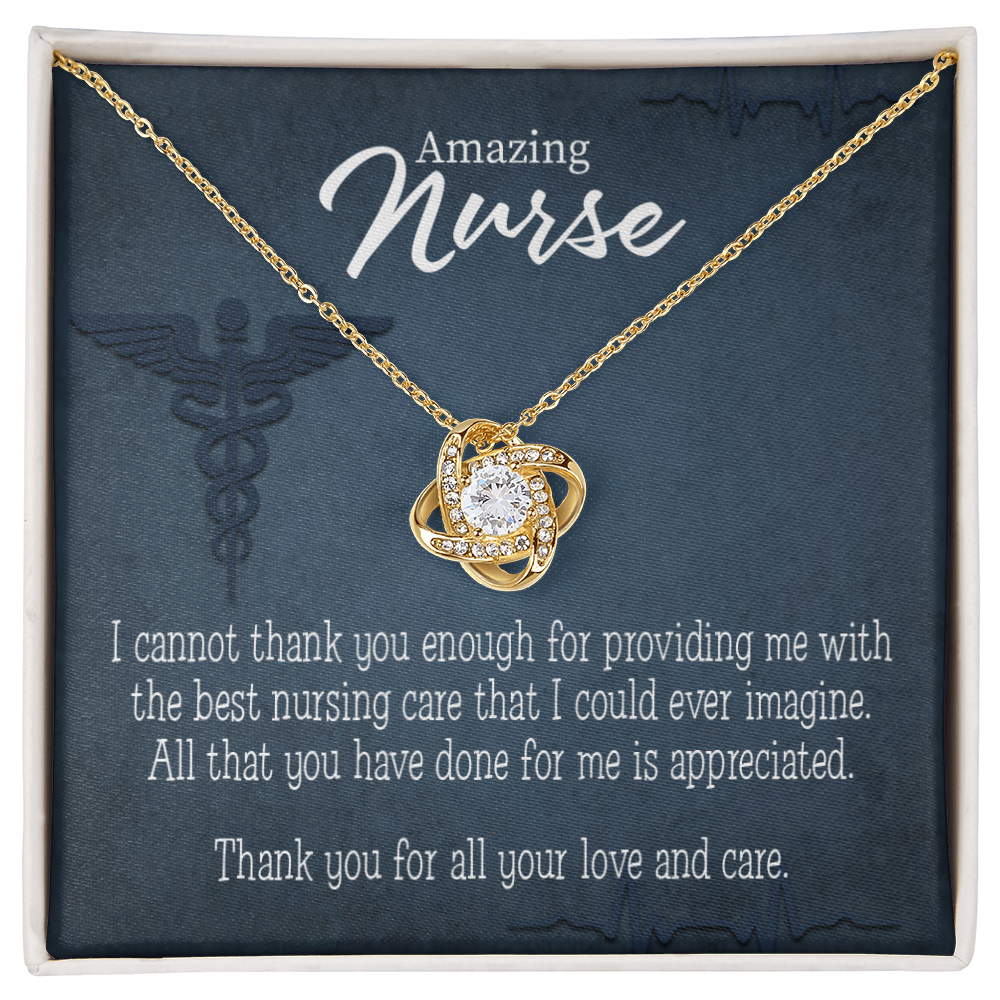 Best Nursing Care Healthcare Medical Worker Nurse Appreciation Gift Infinity Knot Necklace Message Card-Express Your Love Gifts