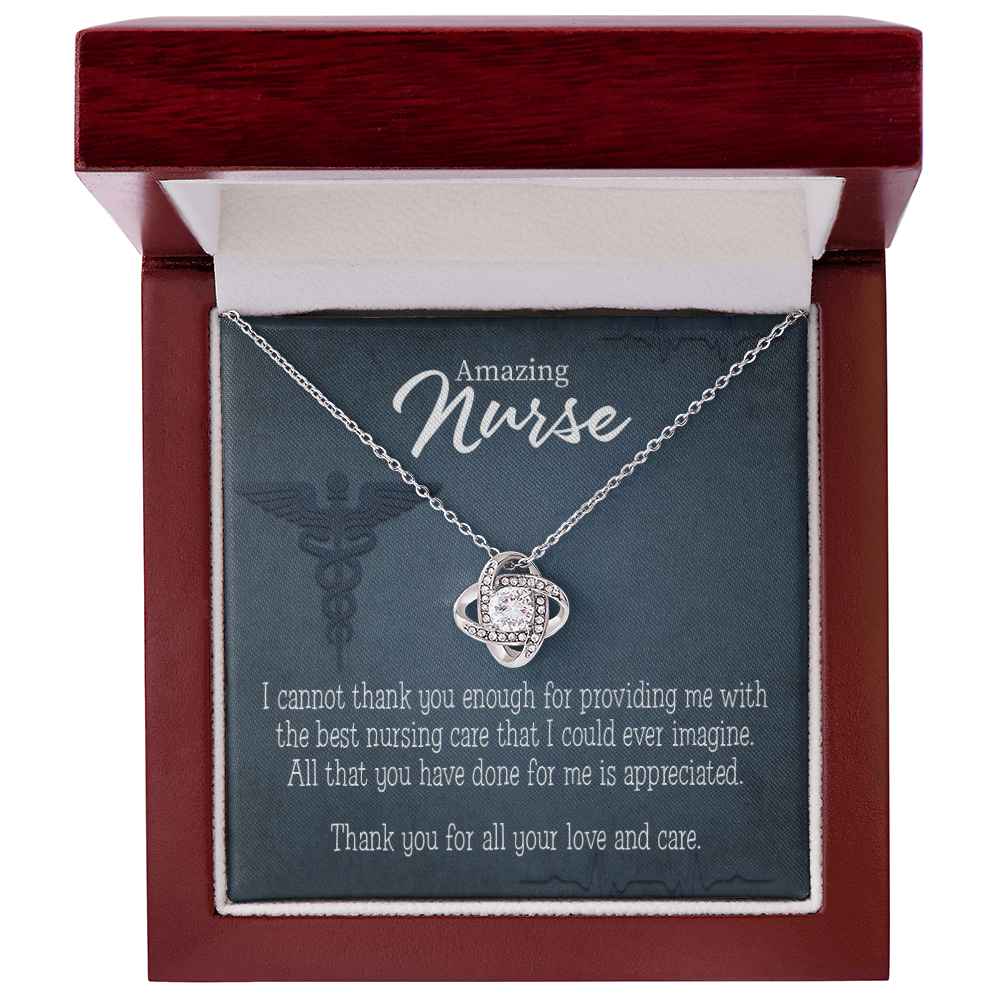 Best Nursing Care Healthcare Medical Worker Nurse Appreciation Gift Infinity Knot Necklace Message Card-Express Your Love Gifts