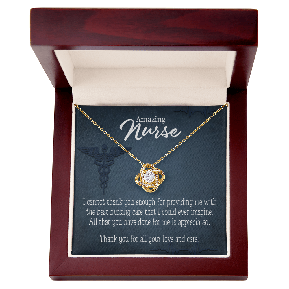 Best Nursing Care Healthcare Medical Worker Nurse Appreciation Gift Infinity Knot Necklace Message Card-Express Your Love Gifts