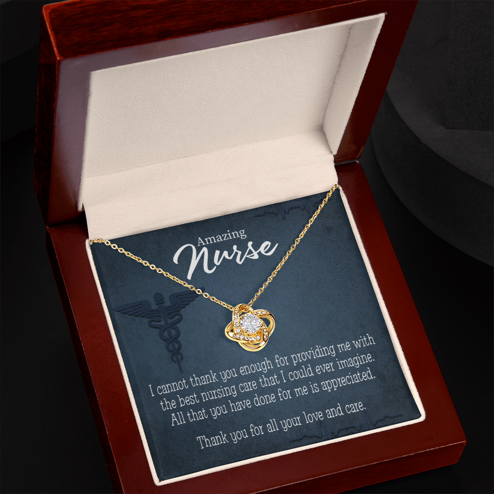 Best Nursing Care Healthcare Medical Worker Nurse Appreciation Gift Infinity Knot Necklace Message Card-Express Your Love Gifts